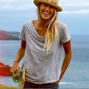 Anthropology blue and white striped top